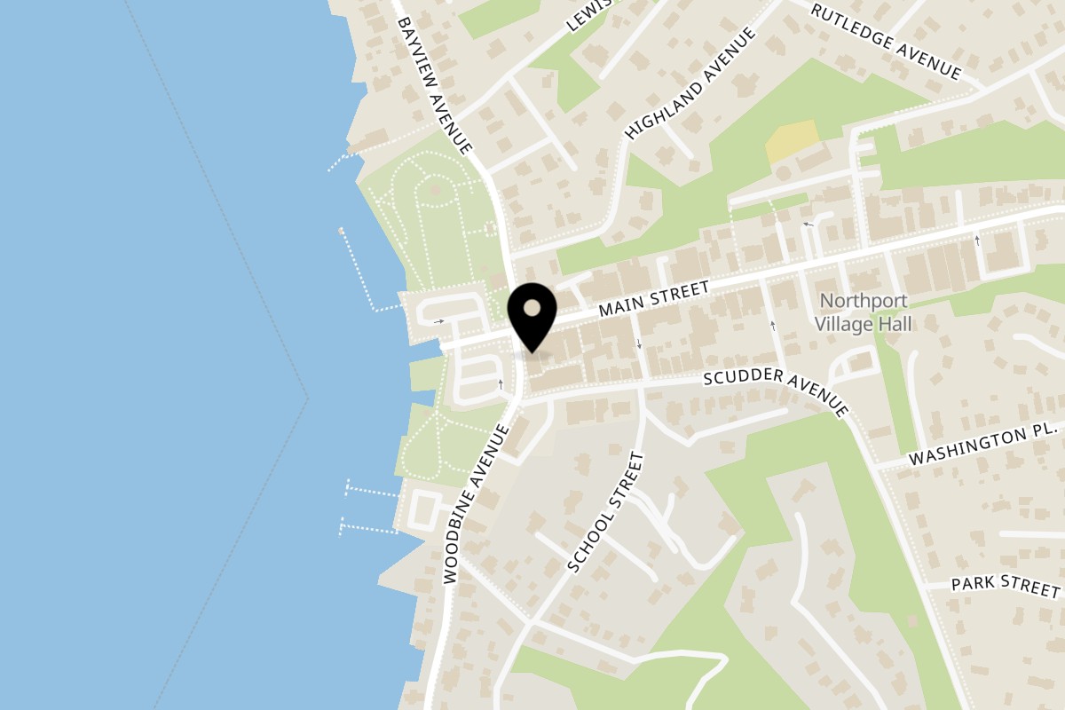 Map showing the location of Salted. On The Harbor on 14 Woodbine Ave in Northport